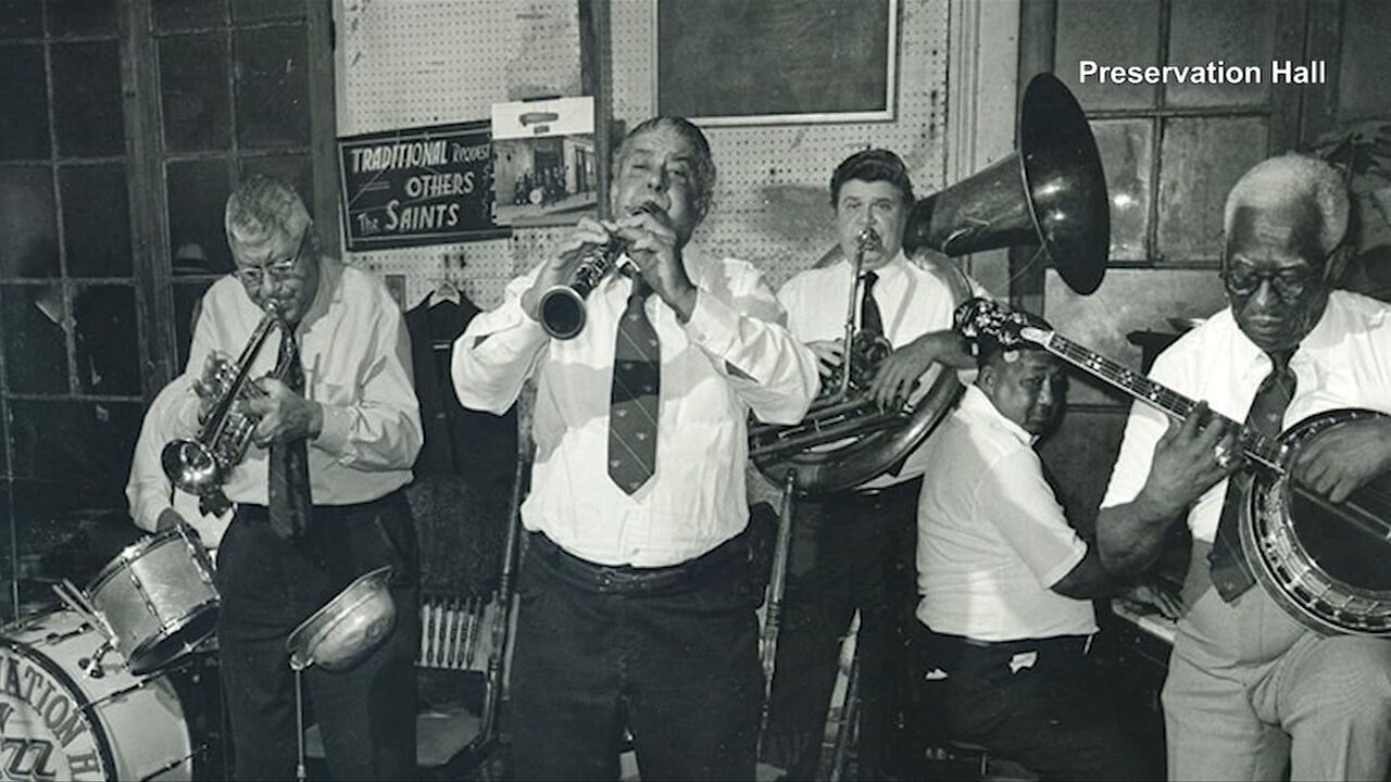 Band playing at the Preservation Hall